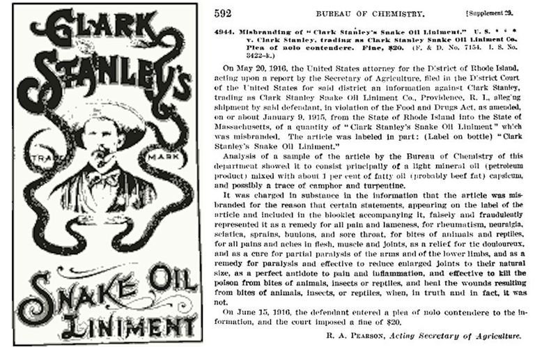 La historia del aceite de serpiente