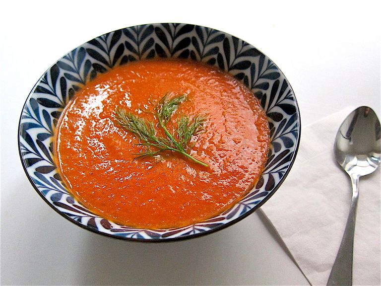 Sopas de tomate y hinojo asadas