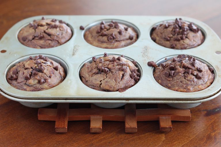 Muffins de chocolate con chips de avena