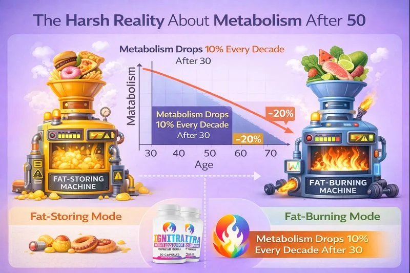 metabolism slowdown after 50 infographic weight gain causes